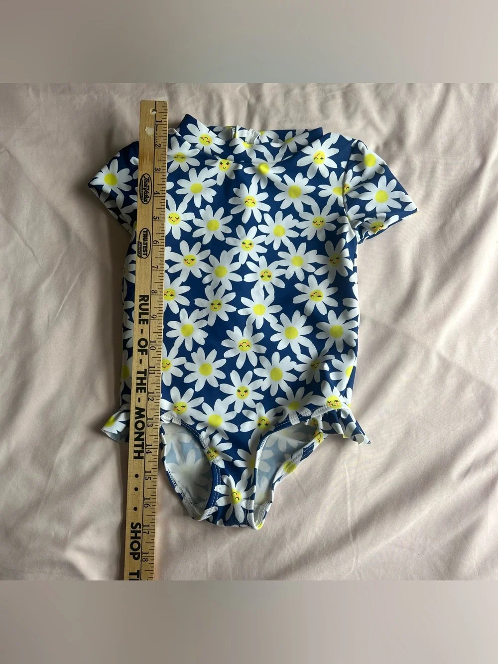 Carter’s Toddler Girl One-Piece Swimsuit – Blue Daisy Print – Size 3T